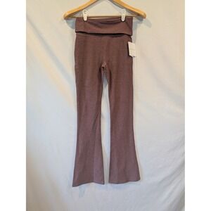 Beyond Yoga Spacedye Foldover Flare Leggings Roasted Berry Heather SD1259 Small